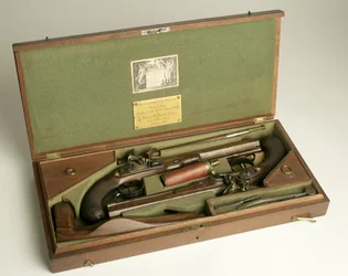 Pair of Flintlock Dueling Pistols with Case and Accessories